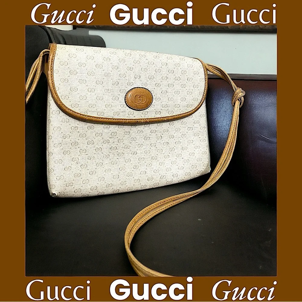 Gucci Cream and Tan Shoulder Bag see pics for callouts, thanks! - Picture 15 of 15